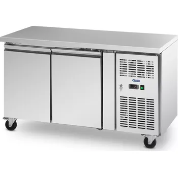 Vinotéka Chladicí stůl na kolečkách - 260 l - 2 přihrádky - 136 x 70 cm - třída B - ušlechtilá ocel - Royal Catering RCRT-2D280