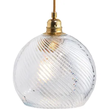 EBB & FLOW Závěsná lampa Rowan zlatá/křišťálová Ø 22 cm - Stříška - Ø 7,9 cm, výška 7,8 cm zlatá, čirá 1 x 25 W - Doprava zdarma