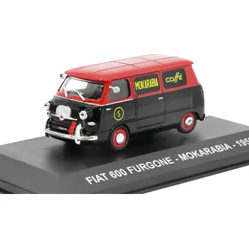 autíčko DeAgostini FIAT 600 Coriasco FURGONE Mokarabia Caffe 1958 1:43 - časopis s modelem FIAT 600 Furgone 1958 - kovový model