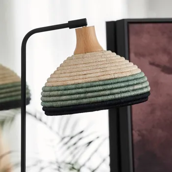 Lampička Forestier Grass stolní lampa, modrá modrá, béžová, světlé dřevo 1 x 15 W LED - Doprava zdarma