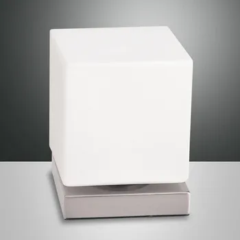 Lampička Fabas Luce Dotykový stmívač – stolní LED lampa Brenta, nikl bílá 1 x 6 W LED - Doprava zdarma