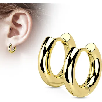 Náušnice Atreya Ocelové kruhové náušnice Livia Barva: Zlatá, Velikost: 3 mm, Délka / Průměr: 10 mm