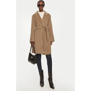 Dámský kabát Tommy Hilfiger Vlněný kabát WW0WW43603 Hnědá Regular Fit 38
