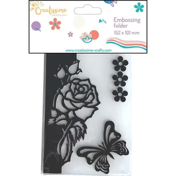 Creatissimo - Embossovací kapsa Růže s motýlem 105 x 148 mm