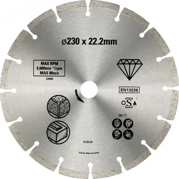 Řezný kotouč Stanley FatMax diamantový segmentový kotouč na beton/cihly