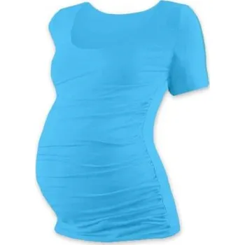 Těhotenské tričko Johanka, krátký rukáv, tyrkysové S/M