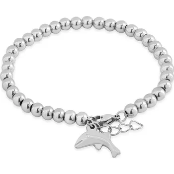 Náramek Troli Korálkový ocelový náramek s delfínem + 2 měsíce na vrácení zboží