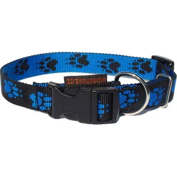 Obojek pro psa DOGSTORE Popruhové obojky 2 cm Barva: Černá (modré tlapky)