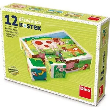 Dětské zboží Dino Dřevěné kostky - Na Farmě