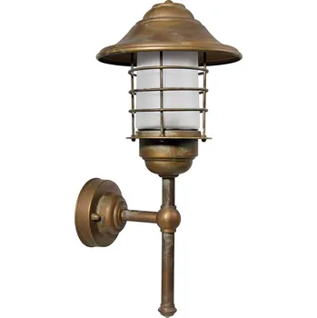 Venkovní osvětlení Moretti Luce Rovné venkovní nástěnné svítidlo Chiara - odolné proti mořské vodě mosaz staroměď, bílý opál 1 x 70 W - Doprava zdarma