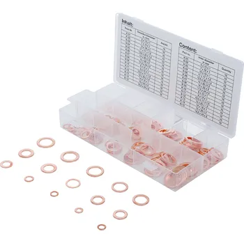 Těsnění karosérie BGS 8052, Souprava těsnicích kroužků | měď | 150dílná