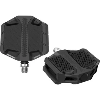 Pedál na kolo platformové pedály SHIIMANO PD-EF205 MTB Flat - Černá, 95x95mm