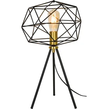 Lampička Viokef Stolní lampa Komodo z oceli - kabel 150 cm černá, zlatá 1 x 40 W - Doprava zdarma