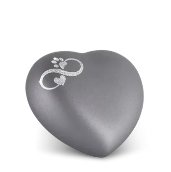 Smuteční dekorace Zvířecí urna Herz Infinty - Šedá 1,5l