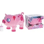 MIKRO TRAIDING Prasátko plyšové 28cm chodící na baterie se zvukem a lahvičkou