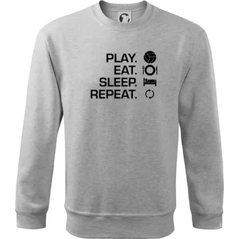 Chlapecké tričko Play Eat Sleep Repeat volejbal - Mikina Essential dětská - 146 cm/10 let ( Světlešedý Melír )