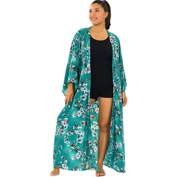 Dámský svetr Himalife Dlouhý kardigan Soha - tyrkysová Velikost: UNI