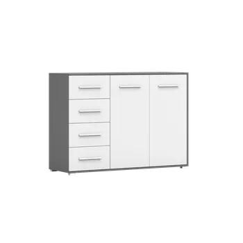 Komoda IDZ Komoda FRIDA 2D4S 01, 135 cm Bílá / Grafit