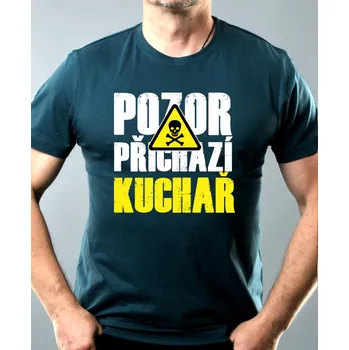 Pánské oblečení Pozor přichází KUCHAŘ - Pánské tričko Basic - Nejoblíbenější - M