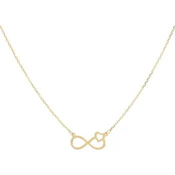 Náhrdelník Zlatý náhrdelník s nekonečnem a srdíčkem ZLNAH036F + DÁREK ZDARMA