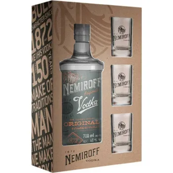 Likér Nemiroff Original Vodka + 3 sklenice 40 % 0,7 l