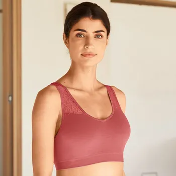 Dámské sako Blancheporte Sada 2 bolerkových podprsenek s krajkovými zády terakota+černá 46/48