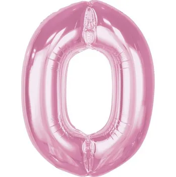 Balónek Balon foliový číslice 0 SVĚTLE RŮŽOVÁ 92cm