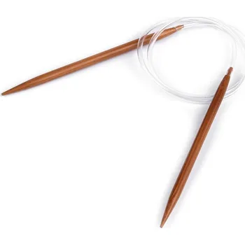 Nástroj na niť a příze Kruhové jehlice bambusové č. 3; 3,5; 4; 4,5; 5; 5,5; 6; 6,5; 7; 8 - 8 (6,5 mm) bambus tmavý