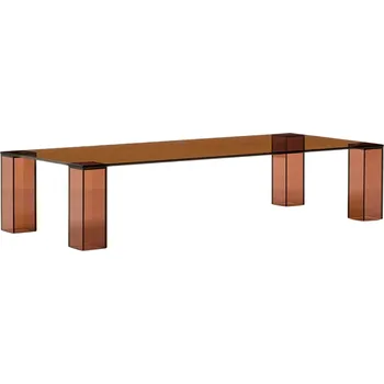 Konferenční stolek Hnědý skleněný konferenční stolek Kave Home Adularia 140 x 60 cm