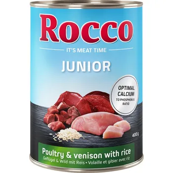 Krmivo pro psa 12x400g Rocco Junior - drůbeží a zvěřina s rýží