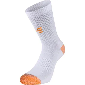 Pánské oblečení R-EVENGE Technické ponožky pro padel, tenis a squash, bílá s karbonovým vláknem. 43/46 BÍLÁ|ORANŽOVÁ