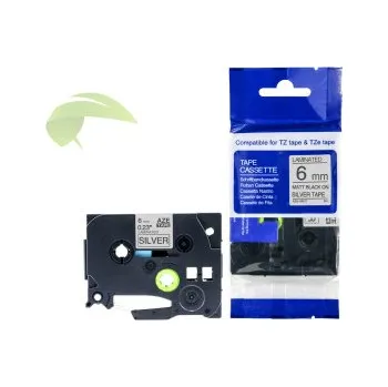 Pásek do tiskárny TONERSYP páska pro Brother TZe-M911, 6mm x 8m, černý tisk / stříbrný podklad