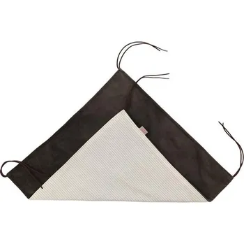 Pelíšek pro psa Pelech dr.savec závěsný L, béžovobílé proužky, čokoládový velvet 45x45cm