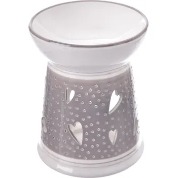 Aroma lampa Indecor Aroma lampa Heart bílá, šedá 16x12x12 cm