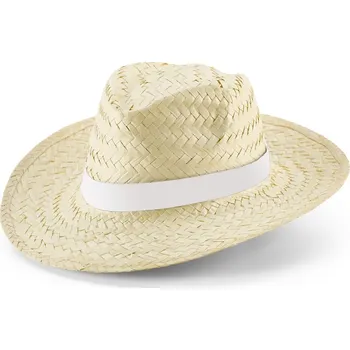 Klobouk EDWARD RIB. Přírodní slaměný klobouk se sublimovanou stuhou - Bílá
