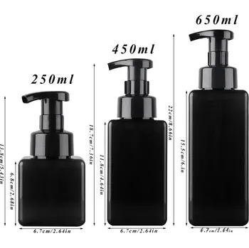 Dávkovač mýdla Prázdná láhev na mýdlo s dávkovačem pěny - černá,M - 450ml