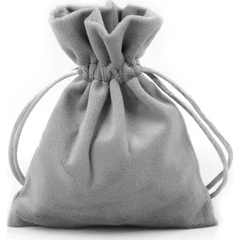 Papír Dárkový pytlík 10x13 cm sametový - stříbrná