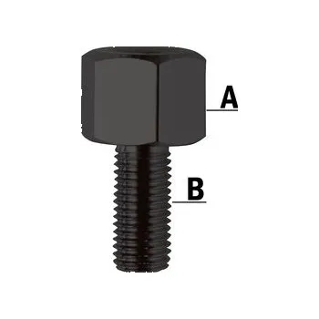 Zrcátko pro motocykl Redukce na zrcátko M10, černá (A=pravý, B=pravý)