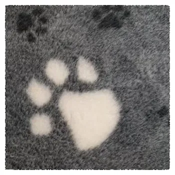 Pelíšek pro psa Vetbed Premium protiskluz Light grey big paw 30mm varianta 50x80cm