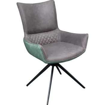 Jídelní židle 2SET jídelní židle ALPINE šedá/zelená mikrovlákno otočná