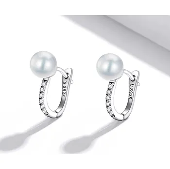 Náušnice For Silver NÁUŠNICE SE ZIRKONY A PERLOU - STŘÍBRO 925
