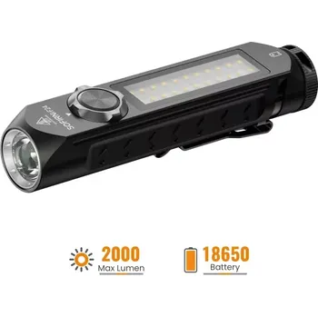 Svítilna Nabíjecí multifunkční svítilna Sofirn IF24 2000 lumenů, s akumulátorem (menší verze oblíbené pracovní svítilny s možností plochého nasvícení měnícím RGB světlem)