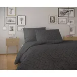 Kvalitex Bavlněné povlečení NORDIC COLLECTION Frida tmavě šedá/černá dvoulůžko 220x200 + 2ks 70x90 cm