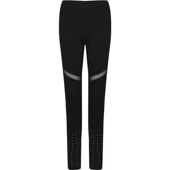 Tombo Dámské sportovní legíny se síťovanými detaily - Černá | 2XL