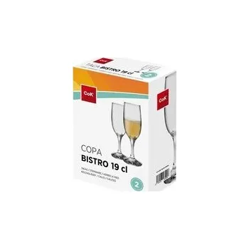 Sklenice SADA SKLENIC NA ŠAMPAŇSKÉ BISTRO 190 ML, 2KS, SKLO