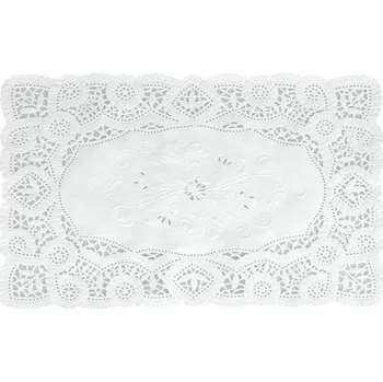 prostírání Papírové krajky obdelníkové Bílé 24x35cm, 12ks