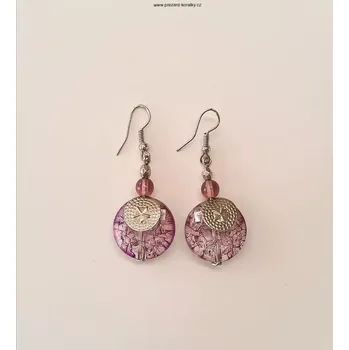 Náušnice Visací fialové náušnice (Originální náušnice fialové)