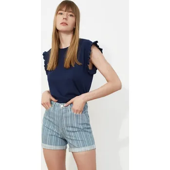 Trendyol Blue Striped Denim Shorts Trendyol modrá 1455406