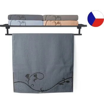 Ručník Luxusní froté ručník 50x100 TERRY FLORAL DANCE 500g modrošedý