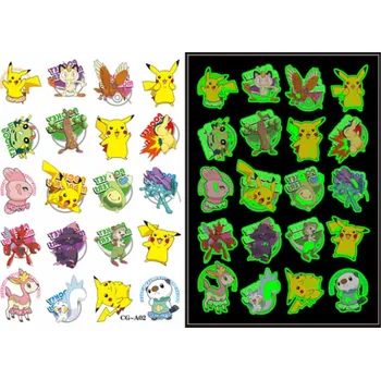 Odstranitelné tetování Dětské dočasné tetování - SVÍTÍCÍ VE TMĚ - POKÉMON - PIKACHU 4 (Značka: TAKARA TOMY)